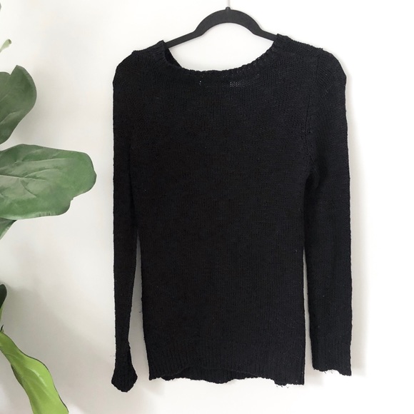 Pink Rose Black Fringe Triangle Sweater - Picture 6 of 7